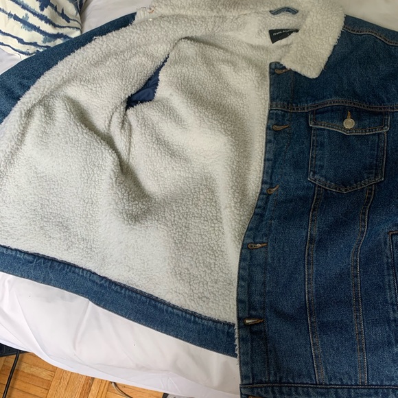Frank and Oak Men’s Jean Jacket with fur interior - Picture 2 of 3